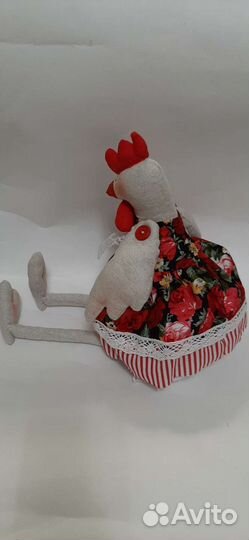 Кукла петух и курица в стиле тильда