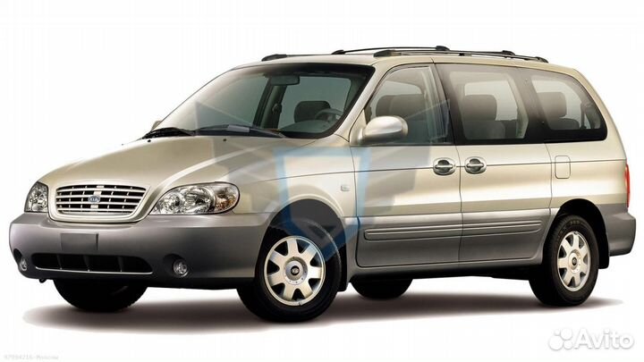 Порог передний Kia Carnival 1 (1998-2002) (1мм) (П