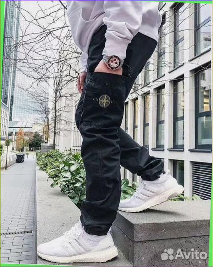 Широкие карго штаны Stone Island (Lux качество)