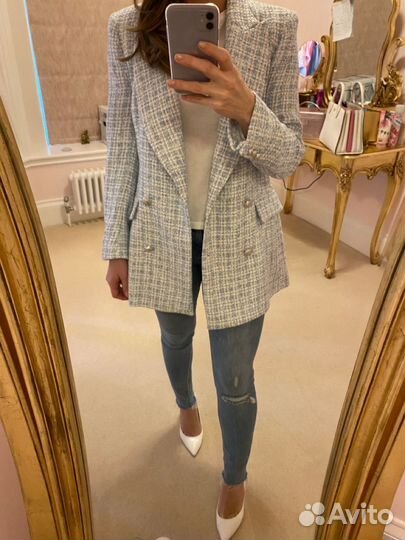 Твидовый пиджак zara