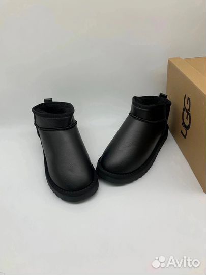Угги Ugg мужские зимние короткие кожаные