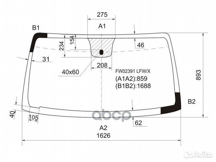 Стекло лобовое infiniti QX56 04-10/nissan armad