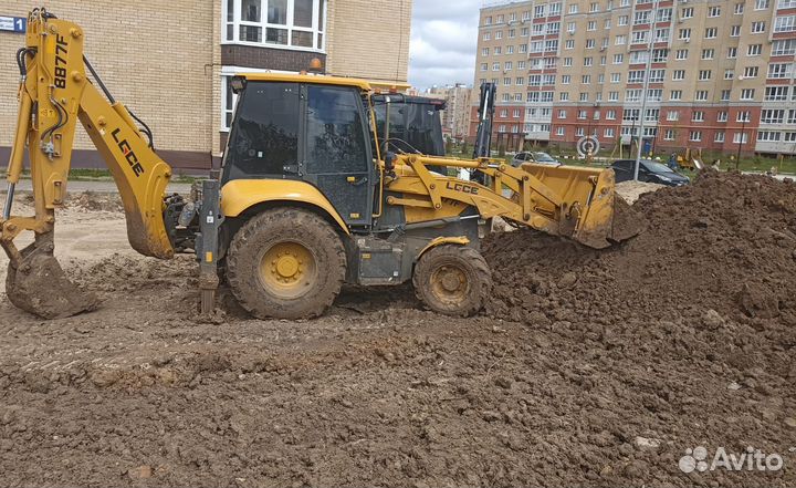 Услуги экскаватора погрузчика, аренда трактора