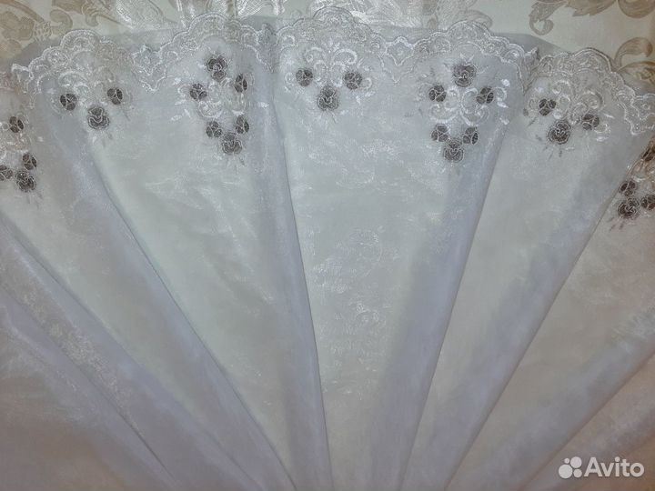 Тюль Микросетка вышивка метражом