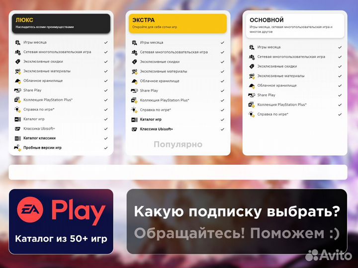 Игра в аренду подписка PS Plus EA Play и не только
