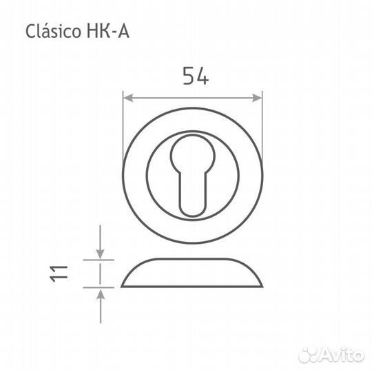 Накладка дверная nora-M нк-А под цилиндр, золото