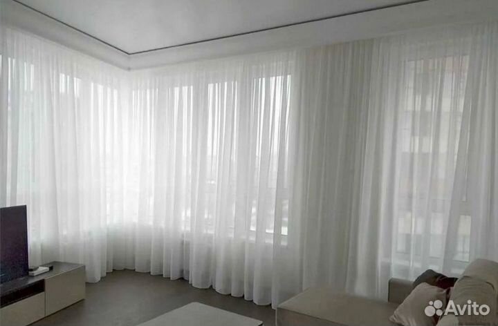 Новая тюль вуаль 8м цвет белый