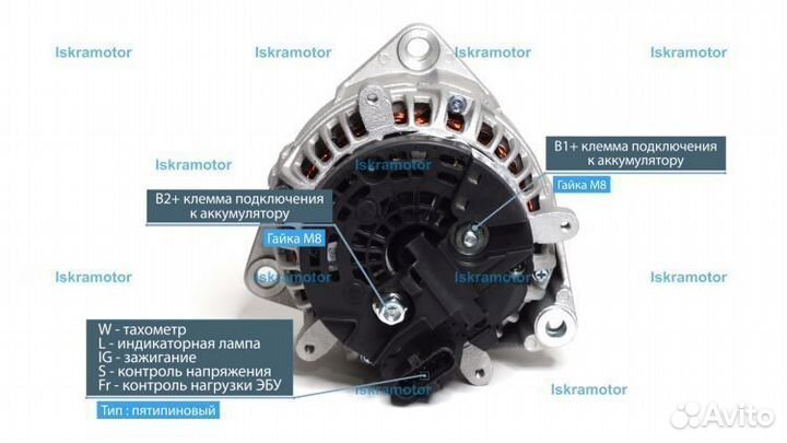 Генератор MB OM457LA, OM541, OM900, 28V, 100Am