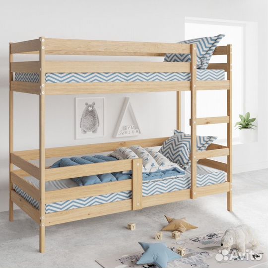 Кровать двухъярусная с бортом