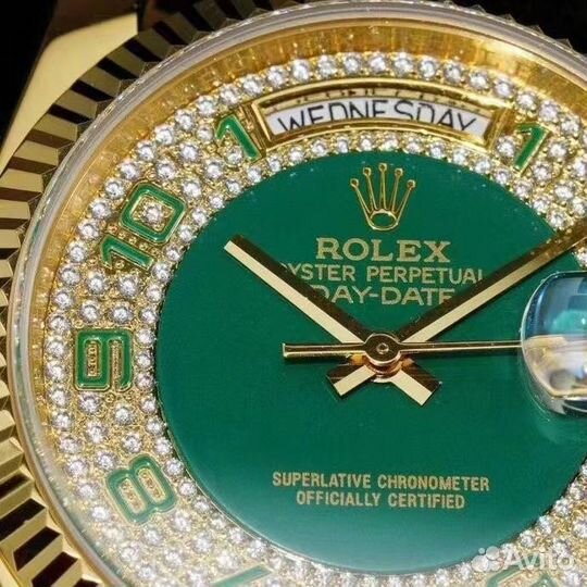 Часы rolex day date green diamond