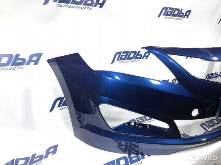 Бампер Hyundai Solaris(14) передний Синий (ZD6)