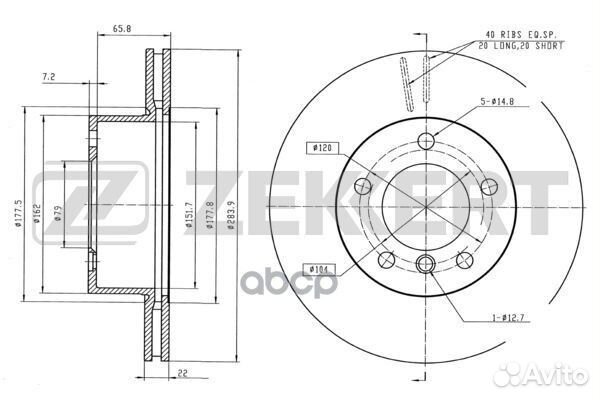 Диск торм. перед. BMW 1 (E81 E87) 04- bs-5769