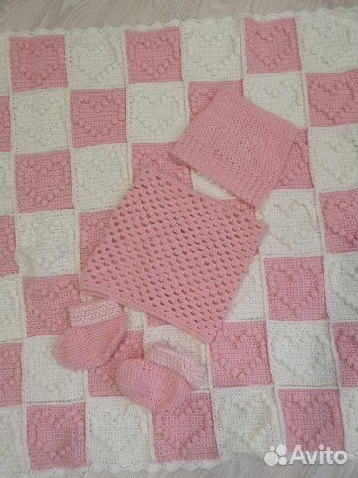 Вязанный плед детский