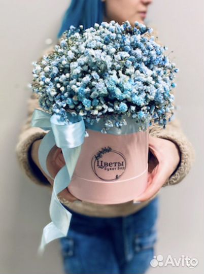 Гипсофила в коробке / букет гипсофилы