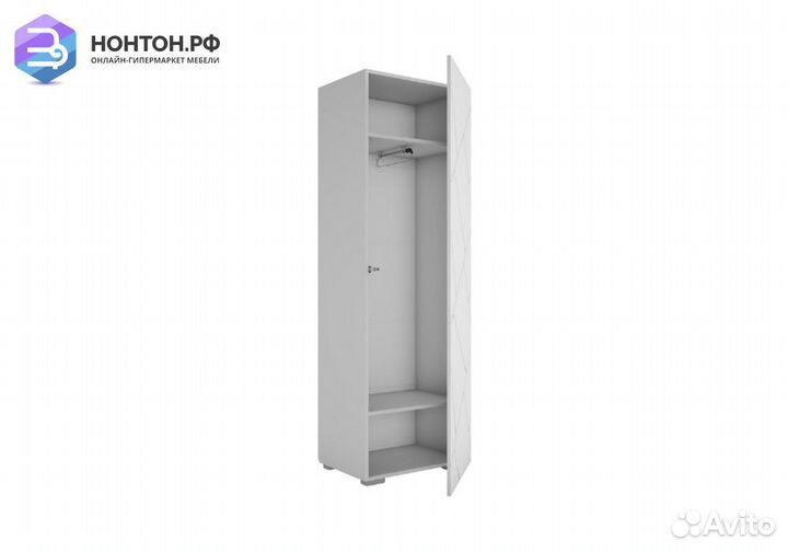 Шкаф одностворчатый Гранж шк-001 белый шагрень / м