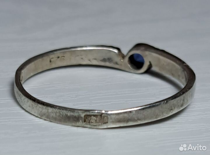 Серебряное кольцо с корундом СССР