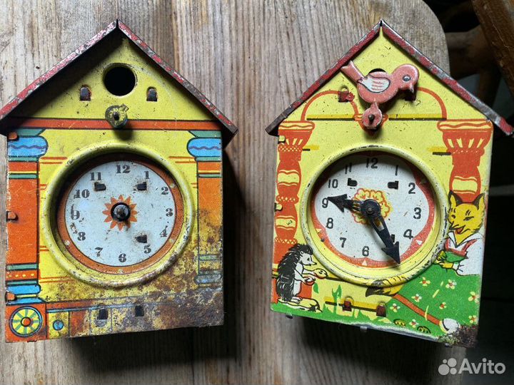 Заводная механическая игрушка -Детские часы.ссср