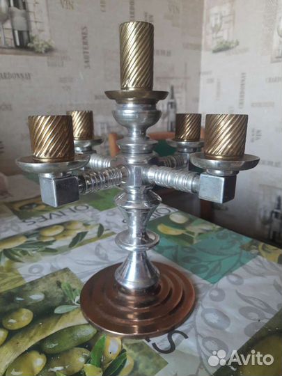 Подсвечник ручной работы,бронза- дюраль