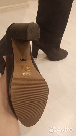 Полусапоги женские демисезонные коричневые замша