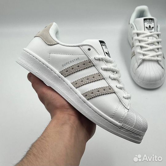 Кеды Adidas Superstar White Beige