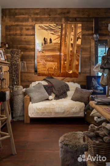 Большая роскошная картина из шпона (СССР) + Панно