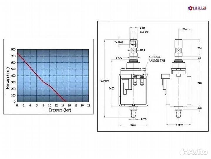 Помпа вибрационная stiffitem CM KP1 53W 220-240V 50Hz, пластиковый выход***