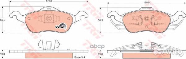 Колодки тормозные передние GDB1358 TRW