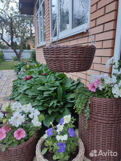 Кашпо подвесное ротанг