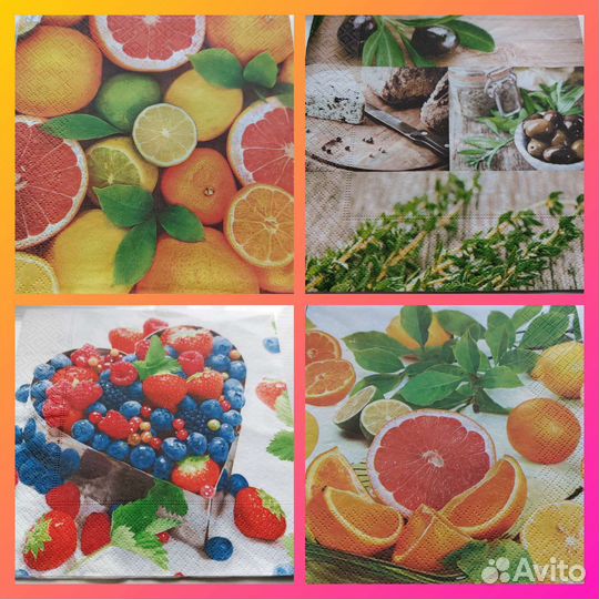 Салфетки бумажные для декупажа и бытовых нужд