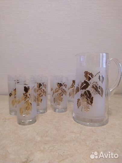 Кувшин и 8 стаканов.Чехия.Богемия.Отличный подарок