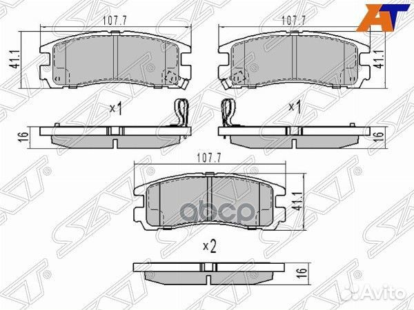 Колодки тормозные дисковые stmr129537 Sat