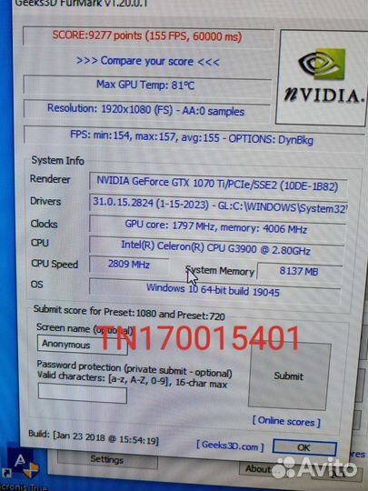 Видеокарта gtx 1070ti 8gb