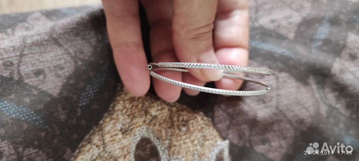 Серьги конго серебро 925