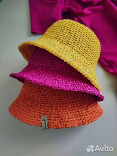 Шляпа панама женская из рафии
