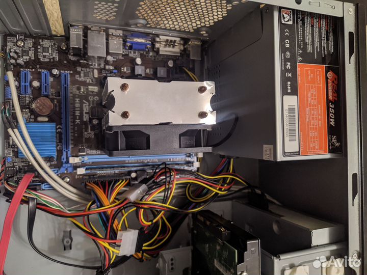 Корпус для пк с блоком питания+ материнская плата