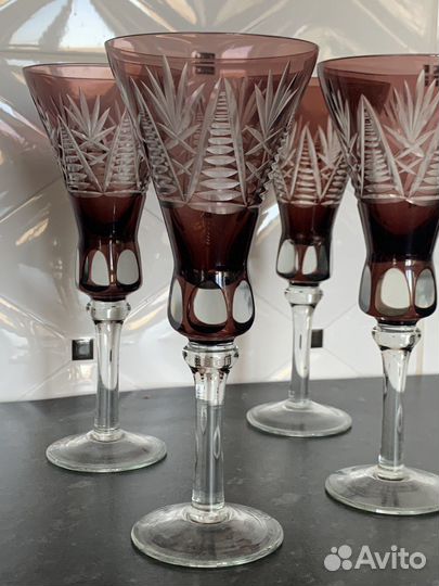 Фужеры цветной хрусталь германия