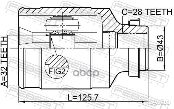 ШРУС внутренний R (компл) mazda 6 07- mot.1,8