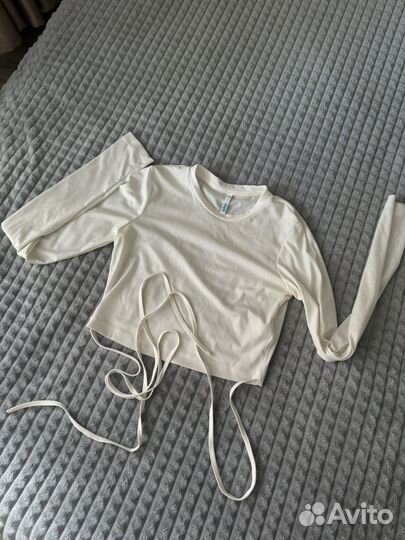Топ женский с длинными рукавами лонгслив короткий