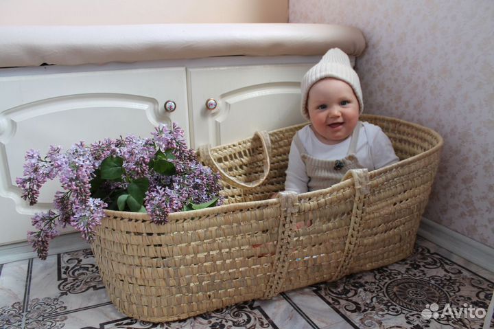 Корзинка плетеная люлька для новорожденного малыша