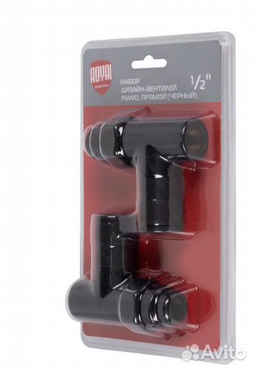Набор вентилей royal thermo piano черный 1/2 нс-14