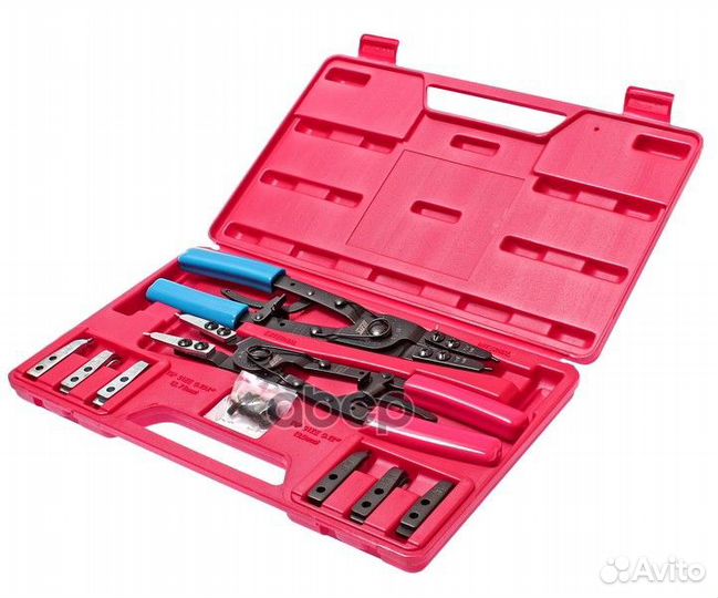 Набор щипцов 265 мм для стопорных колец с након