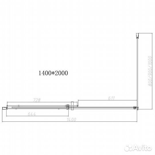 Душ. уголок Vincea 140x80 Черный Dice vsr-4d8014c