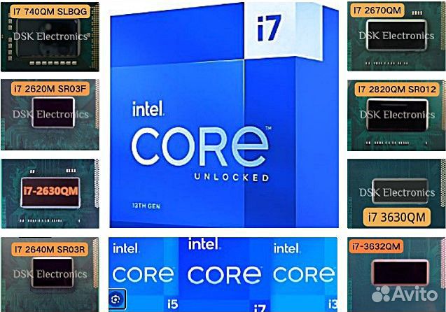 Процессор Intel i7-740QM/2630QM/2640M/2820QM ноут