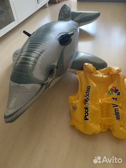 Надувной дельфин и жилет