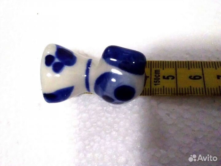 Фигурки животных СССР Гжель. Щенок Обезьянка