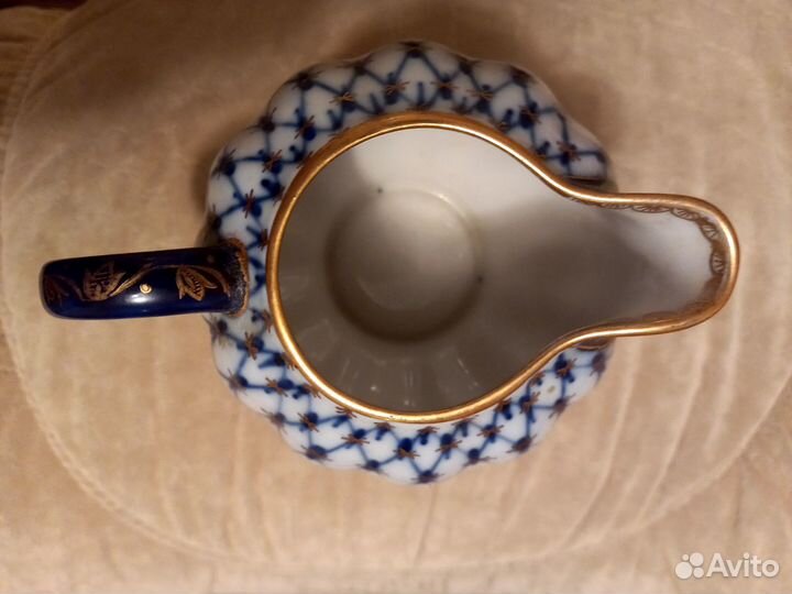 Чайный сервиз ссср, лфз. Фарфор. Кобальтовая сетка