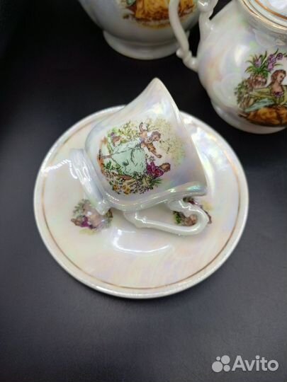 Сервиз кофейный Мадонна ГДР Перламутр Фарфор