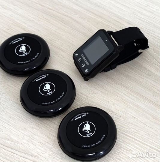 Беспроводные кнопка вызова официанта и часы Элит