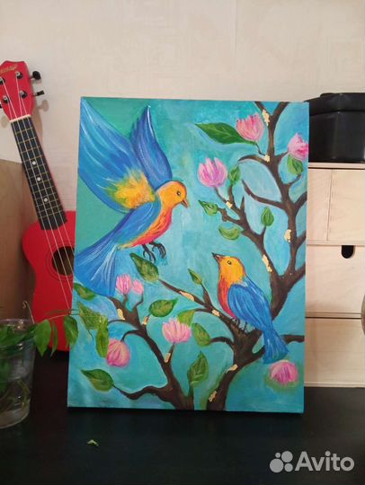 Картина 30 на 40 акрил, поталь