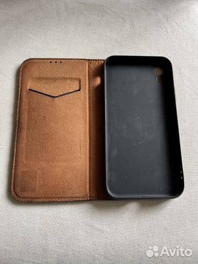 Кожаный чехол - книжка для айфон XR